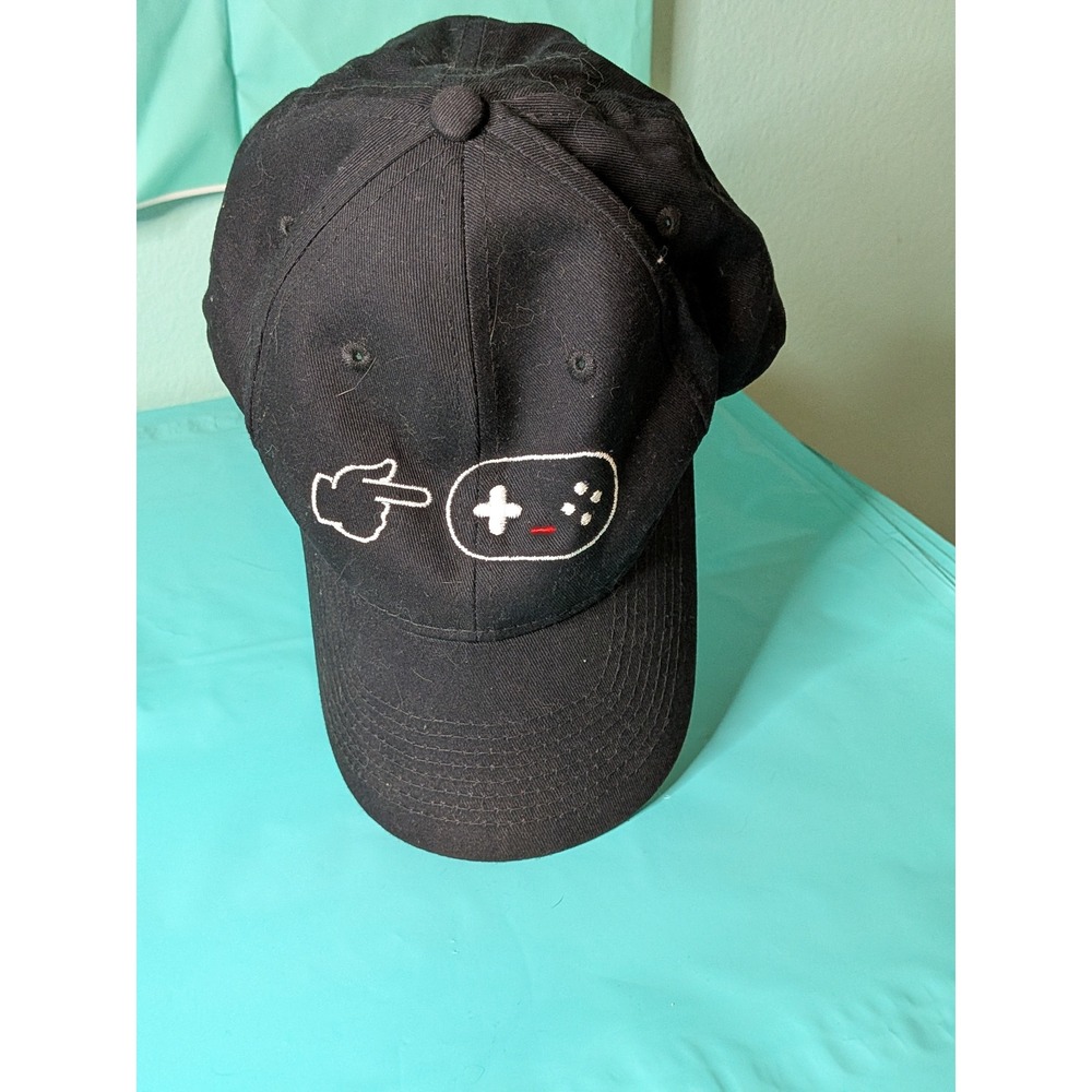 Port & Company Black Baseball Cap Video Game Controller Graphic Hat Adjustable
